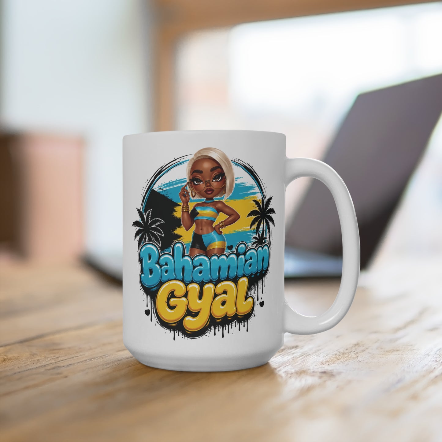 Bahamian Gyal Ceramic Mug — Tropical Beach Vibe Coffee Cup (11oz/15oz)
